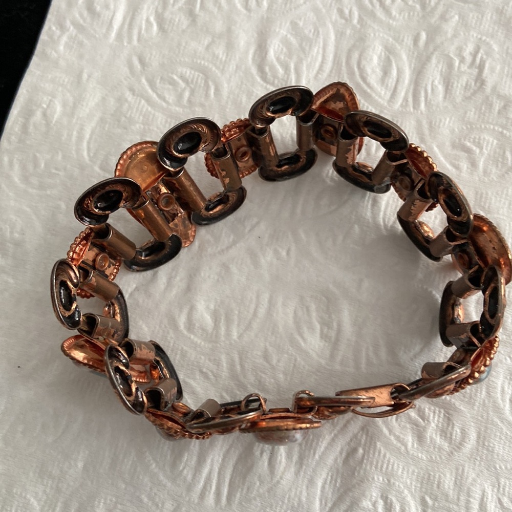 Turquoise and Copper Western Boho inspired Bracelet - Picture 6 of 7